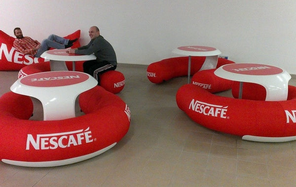 Inflatable table on sale and chairs