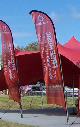 Promotional Flags / Flying Banners - Stretch Event Tents USA
