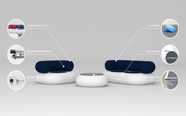 AXION Chillout Inflatable Event Furniture - Stretch Event Tents USA